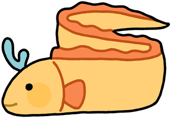 Eel hand-drawn Sea Animals Cute Character Clip Art Doodle Cartoon Transparent Background