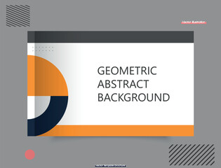 Orange Landing. Composition of simple geometric shapes. For use in Presentation. Template or company profile. Flyer for printing.