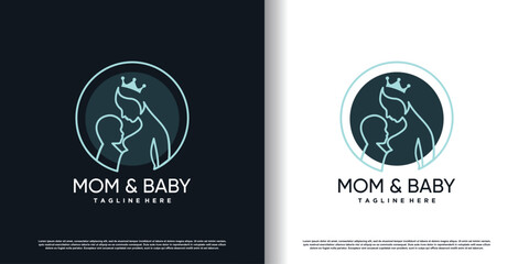 Fototapeta premium mom and baby logo design vector with creative concept premium vector