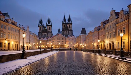 Fototapeta premium Winter in Historic Streets