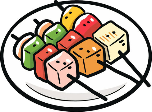 recommend clip art: 떡꼬치, 떡, 꼬치, 음식,rice cake skewers, rice cakes, skewers, food