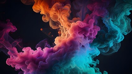 "Abstract AI-generated image with colorful smoke and light effects"