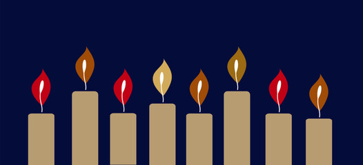 All Saints Day greeting card or banner, Vector All Souls Day background. hand drawn Illustration with text and candles for poster and flyer design.