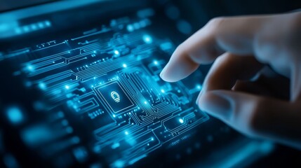 Finger Touching Digital Circuit Board Interface