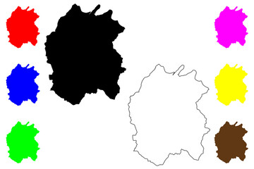 Obraz premium Rio Grande municipality (Commonwealth of Puerto Rico, Porto Rico, PR, Unincorporated territories of the United States) map vector illustration, scribble sketch Rio Grande map