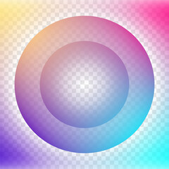 Circle shapes with colorful soft gradient borders isolated on white background. Purple wavy design for banners, web pages, presentations. 