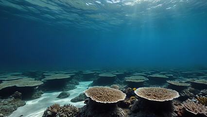 coral reef in the blue sea