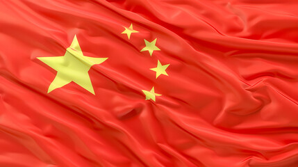 A red and yellow Chinese flag with five stars
