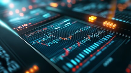 Obraz premium Advanced Digital Stock Market Analysis Display