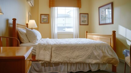 Comfortable bedroom in a retirement home.