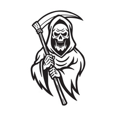 Illustration of death with a scythe.vector
