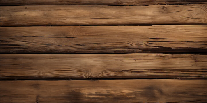 Drewniane tło. Brązowa tapeta z poziomymi deskami z ciemnego gatunku surowego starego drzewa. Podłoga lub ściana z lameli - minimalistyczna tapeta.