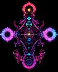 Fototapeta premium Chi Rho Christianity art nouveau illustration