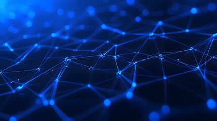 Fototapeta premium A digital network of connected blue lines forming a web-like structure, depicting data, technology, and connectivity concepts.