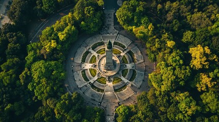 Fototapeta premium Aerial view of Independence Monument Mexico City