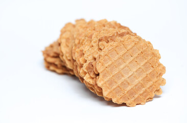 Wafer snacks on a white background