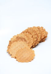 Wafer snacks on a white background