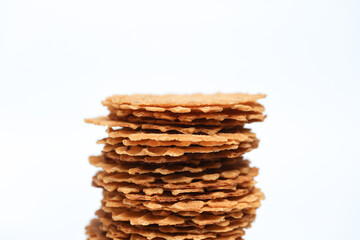 Wafer snacks on a white background