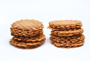 Wafer snacks on a white background