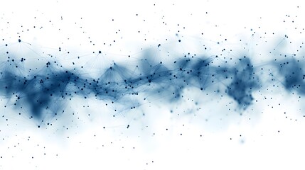 Obraz premium Abstract blue smoke and particles on white background, perfect for dynamic visuals, designs, and technology themes.