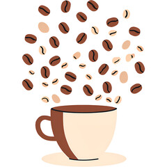 Obraz premium cup of coffee with beans