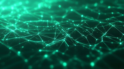 Obraz premium Abstract digital network connections with glowing points and lines, resembling a futuristic technological mesh.