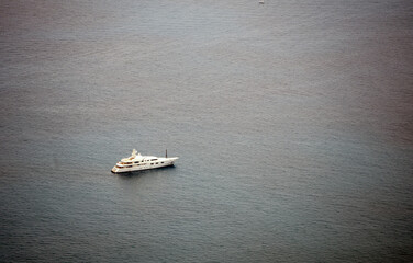 Luxury Yacht Sailing in the Serene Open Sea, Italy, Europe