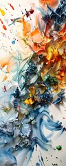 Abstract Oil Painting with Vibrant Colors.