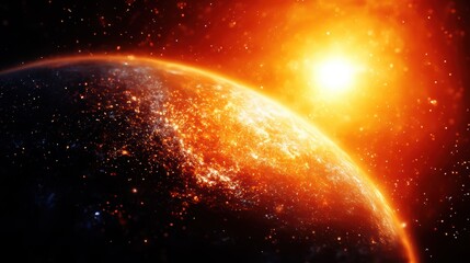 Stunning image of the Earth glowing with the rising sun, showcasing the dynamic beauty of our planet from space.