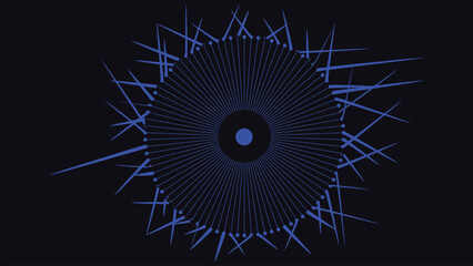 Abstract spiral dotted vortex style round spinning background.