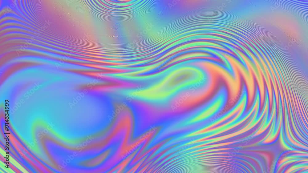 Poster abstract colorful background - metallic undulating liquid reflecting vibrant surface. 4k looped vide
