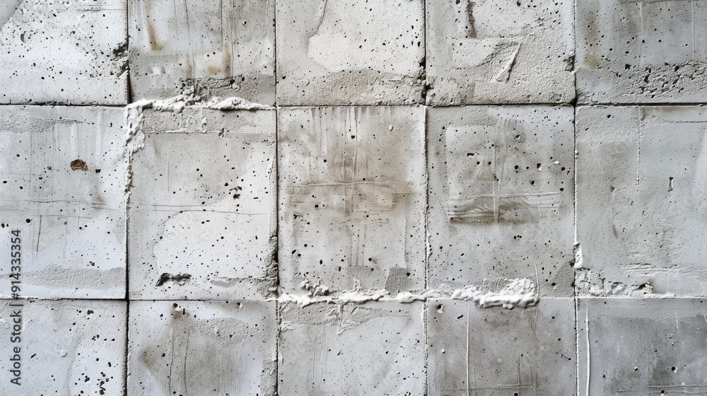 Aufkleber a wall made of cement blocks with a rough texture