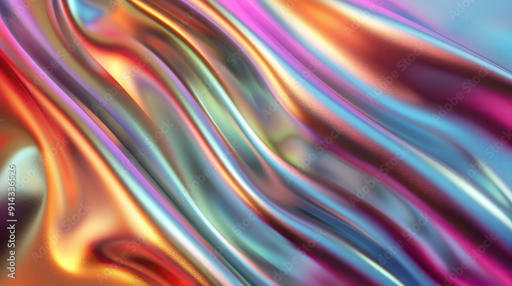Poster colorful abstract background with flowing, shiny textures creating a vibrant and dynamic visual expe