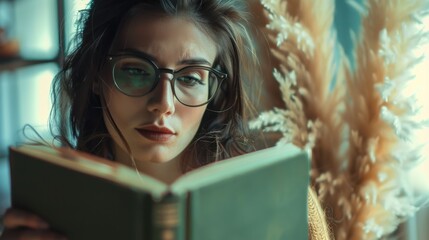 The woman reading book