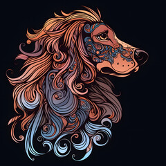 Fototapeta premium Dog art nouveau illustration
