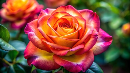 A Symphony of Colors: Capturing the Essence of a Blooming Rose  Generative AI