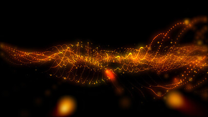 Magical waves of bright energy.High tech rainbow light ray particles and bokeh energy