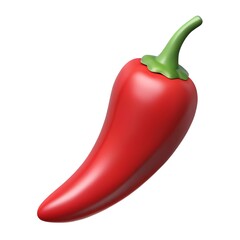 A red bell pepper with a green stem on a white background