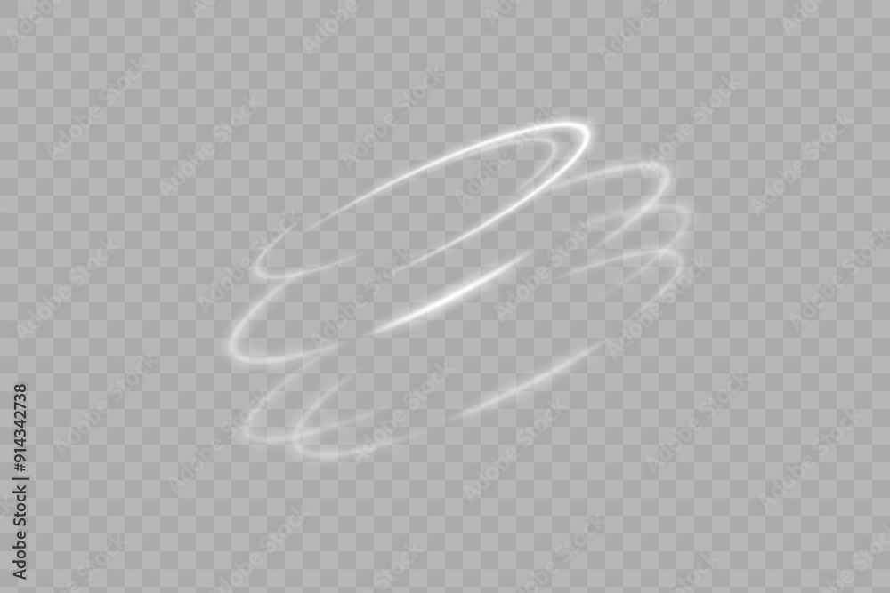 Poster Light white Twirl. Curve light effect of white line. Glowing white spiral. The effect of high-speed abstract lines. Rotating shiny rings.