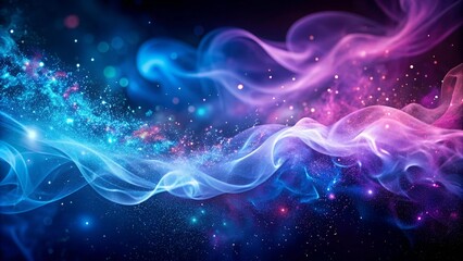 Obraz premium Ethereal Dance of Blue and Purple Smoke AI generated