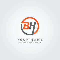 Fototapeta premium BH Vector Logo Template - Simple Icon for Initial Letter B and H Monogram