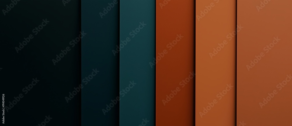 Wall mural minimalist background with vertical stripes forming a gradient from black to brown, passing through 