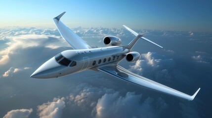 Naklejka premium Modern airplane design that emphasizes fuel efficiency