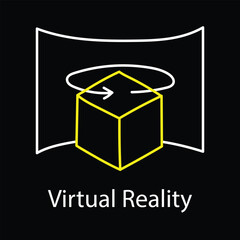 Immersive Virtual Reality Technology hand drawn Icon.