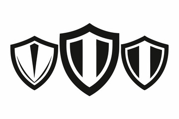 shield black  Icon set, Gulf style, high resolution, black and white