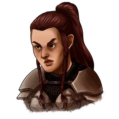 Fantasy Armored Dwarf Woman Portrait