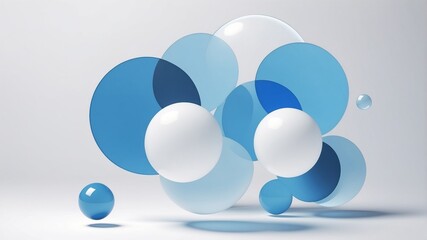 Background for presentations. White background blue balls 3D illustration