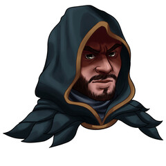 Fantasy Hooded Man Portrait