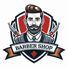 Barber Shop labels, banner, logo vector.