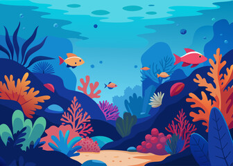Fototapeta na wymiar A vibrant coral reef teeming with marine life